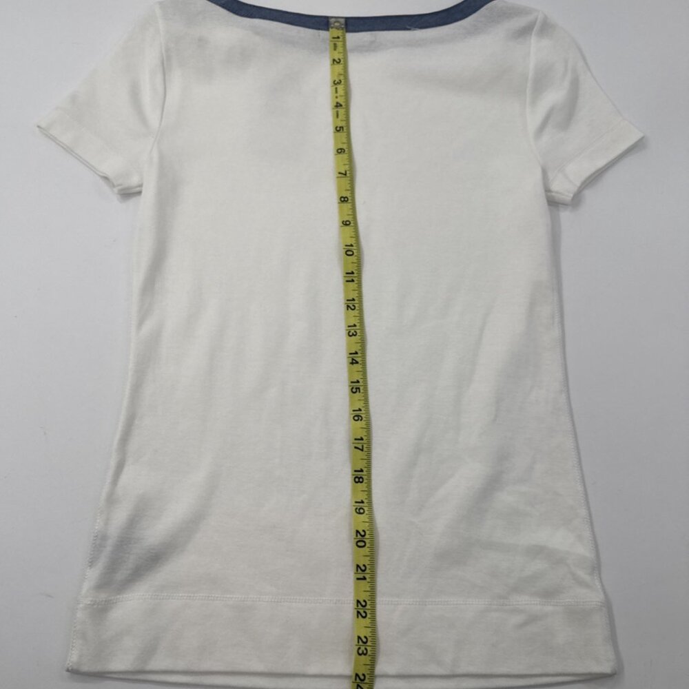 Lauren Ralph Lauren Shirt Small Trim Zip Neck Short Sleeve White Preppy NEW read - Picture 9 of 10